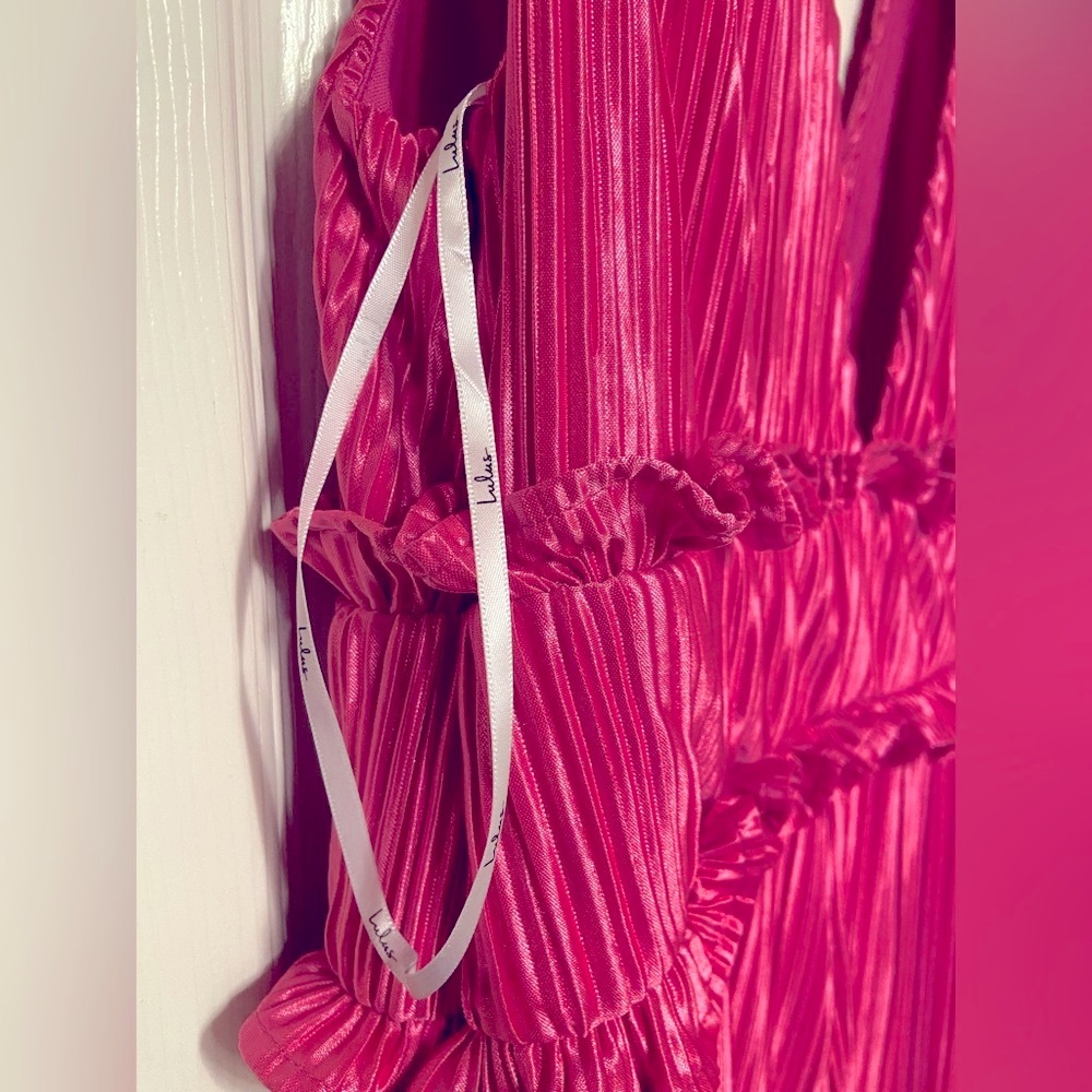 Lulus Pink Pleated Maxi Romper Dress (XL, NWT) - Picture 11 of 13